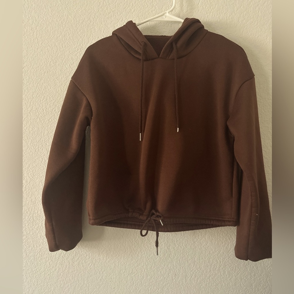 Cropped brown hoodie Size -small